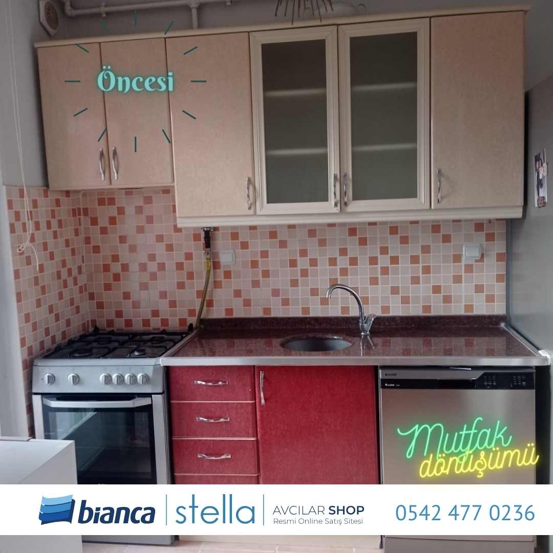 Stella Shop Avcılar - Bianca Avcılar Bayisi Bianca Stella Avcılar Shop Mutfak Dolabı Boyama Mutfak Dönüşümü